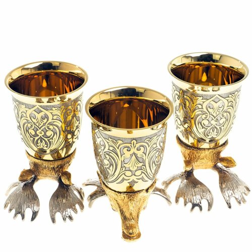 Декоративная тарелка «Лось» с тремя стопками перевертышами