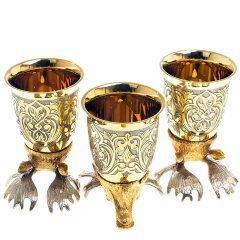 Декоративная тарелка «Лось» с тремя стопками перевертышами