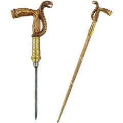 Резная трость ручной работы «Кобра» с клинком