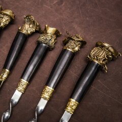 Подарочные шампуры «Пираты» с художественным литьём