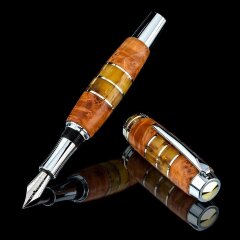 Подарочная перьевая ручка «Richard» из капа берёзы и янтаря