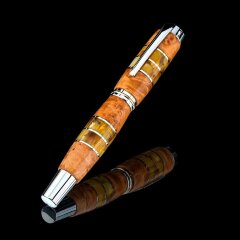 Подарочная перьевая ручка «Richard» из капа берёзы и янтаря