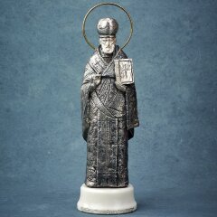 Бронзовая статуэтка «Никола Зимний» с серебрением в подарок христианину