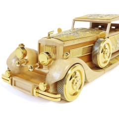 Сигаретница настольная из дерева «Ретро авто» купить в подарок руководителю
