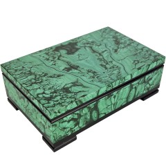 Малахитовая шкатулка «MALACHITE» из натурального камня (месторождение Конго)