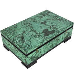 Малахитовая шкатулка «MALACHITE» из натурального камня (месторождение Конго)