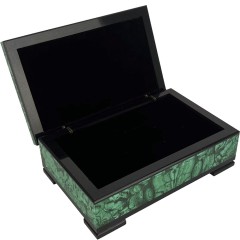 Малахитовая шкатулка «MALACHITE» из натурального камня (месторождение Конго)