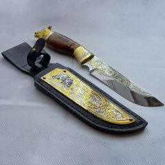Подарочный нож «Волк» с украшенной рукоятью