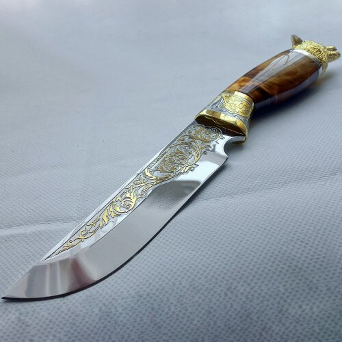 Подарочный нож «Волк» с украшенной рукоятью