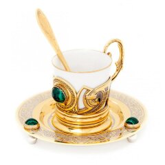 Кофейный набор «Малахит» в футляре