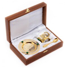 Кофейный набор «Малахит» в футляре