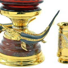 Водочный набор с икорницей «Два осетра» и тремя стопками в подарок мужу