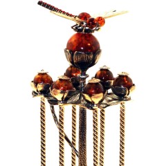 Набор столовых ложек «Стрекоза» на янтарной подставке с инкрустацией кристаллами Swarovski