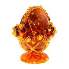 Пасхальное яичко из янтаря «Корзинка лета»