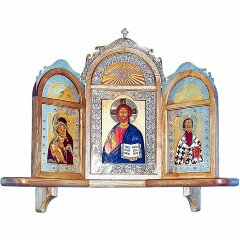 Настенный «Триптих» украшенный драгоценными камнями с позолотой