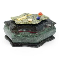 Подарочная шкатулка из змеевика «Хозяйка медной горы» для украшений