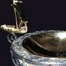 Икорница серебряная «Галиотис» из морской раковины с ладьёй
