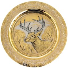Декоративная тарелка «Олень» с тремя стопками перевертышами
