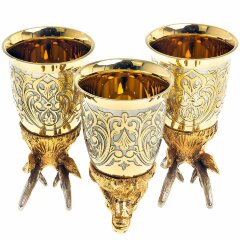 Декоративная тарелка «Олень» с тремя стопками перевертышами