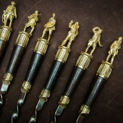 Подарочные шампуры «Солдаты» с художественным литьём