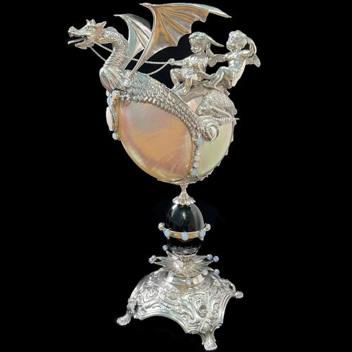 Серебряный сувенир «Морской дракон» ручной работы