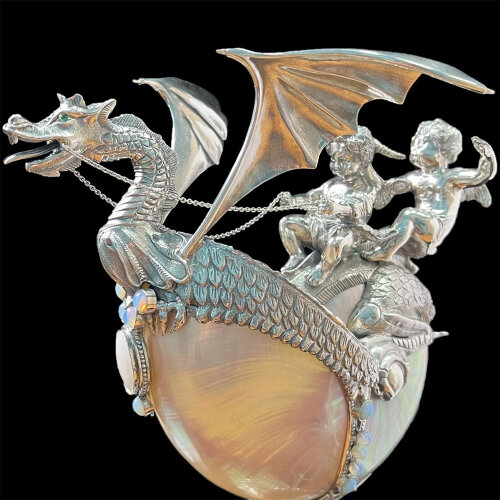 Серебряный сувенир «Морской дракон» ручной работы