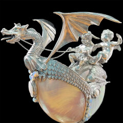 Серебряный сувенир «Морской дракон» ручной работы
