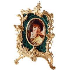 Малахитовая фоторамка «HOME» в художественном багете