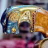 Интерьерная композиция с часами «Стражи времени» — украшенные ножи на подставке из дерева ценных пород