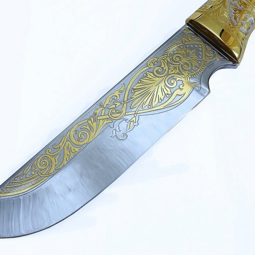 Сувенирный нож «Урал» с позолоченным клинком