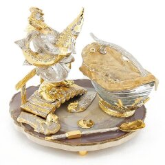 Икорница «Дед с осетром» (агат)