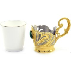 Подарочный кофейный набор «Малахитовый» на подносе