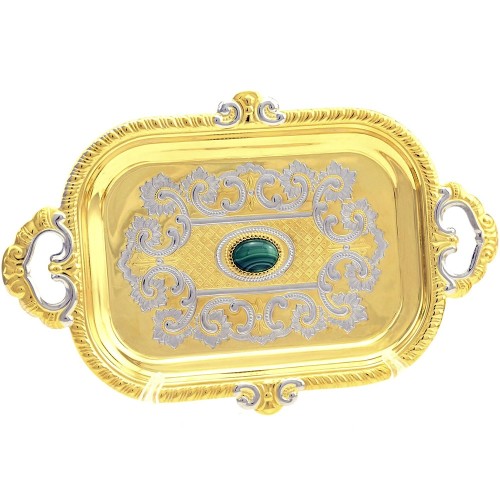 Подарочный кофейный набор «Малахитовый» на подносе