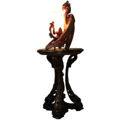 Деревянная настольная лампа ночник «Василиск» для детской комнаты