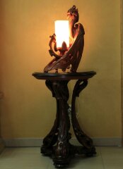 Деревянная настольная лампа ночник «Василиск» для детской комнаты