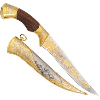 Подарочный нож «Тамерлан» в позолоченных ножнах