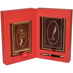 Подарочный набор на 8 марта — книга «Мысли, афоризмы и шутки выдающихся женщин» с ежедневником и ручкой