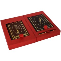 Подарочный набор на 8 марта — книга «Мысли, афоризмы и шутки выдающихся женщин» с ежедневником и ручкой