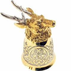 Позолоченная стопка перевёртыш «Олень» в подарочном футляре