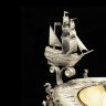 Серебряная икорница «Галиотис» из морской раковины с фрегатом