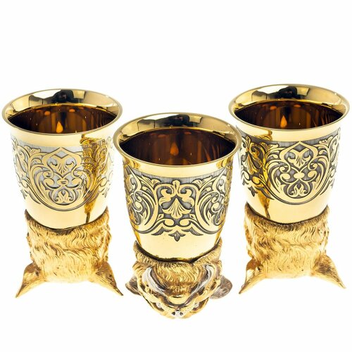 Декоративная тарелка «Рысь» с тремя стопками перевертышами