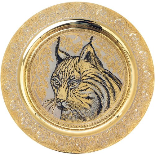 Декоративная тарелка «Рысь» с тремя стопками перевертышами