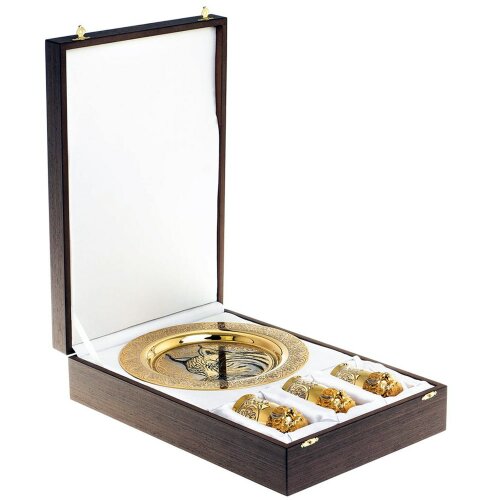 Декоративная тарелка «Рысь» с тремя стопками перевертышами