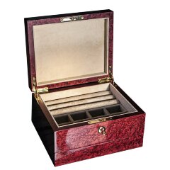 Подарочная шкатулка для украшений «Бабочки» из ореха и янтаря