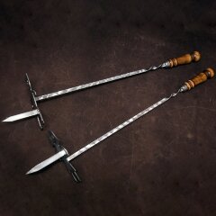 Шампуры для сосисок «Детские» с деревянной рукоятью