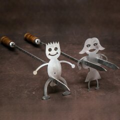 Шампуры для сосисок «Детские» с деревянной рукоятью