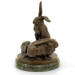 Бронзовая композиция «Кролики» в подарок охотнику