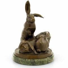 Бронзовая композиция «Кролики» в подарок охотнику