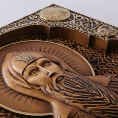 Большая резная икона «Олег Брянский» в подарок христианскому дому