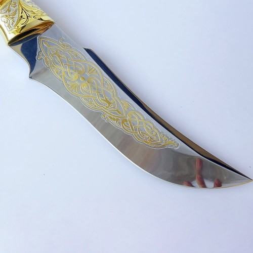 Подарочный нож «Урал» с позолоченным клинком